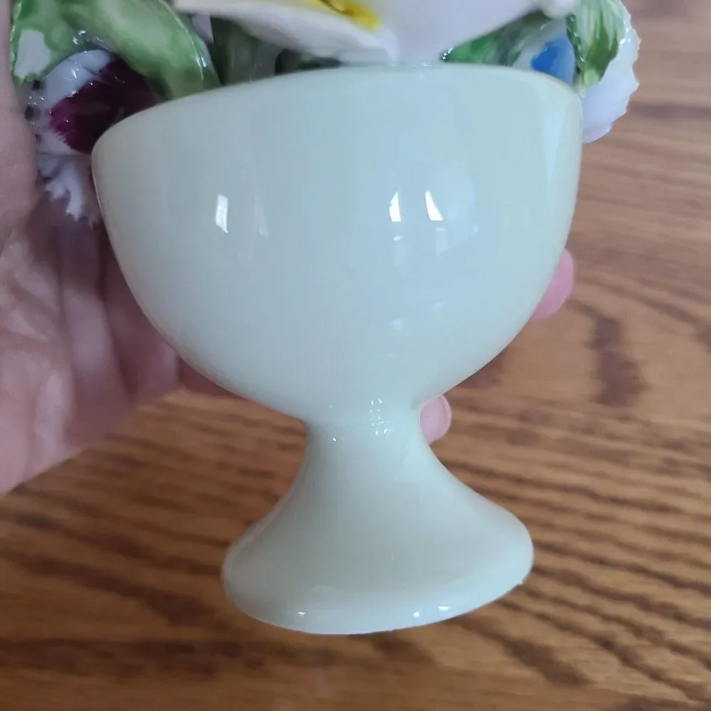 Vintage Radnor Bone China Mini Floral Bouquet Basket Vase Capodimonte Porcelain